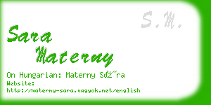 sara materny business card